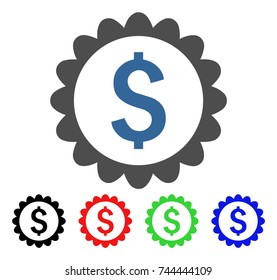 Banking Stamp icon. Vector illustration style is a flat iconic banking stamp symbol with black, red, green, blue color variants. Designed for web and software interfaces.