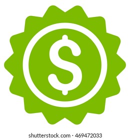 Banking Stamp icon. Vector style is flat iconic symbol with rounded angles, eco green color, white background.