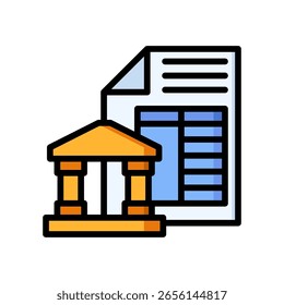 Banking Statement Icon Lineal Color Vector Illustration