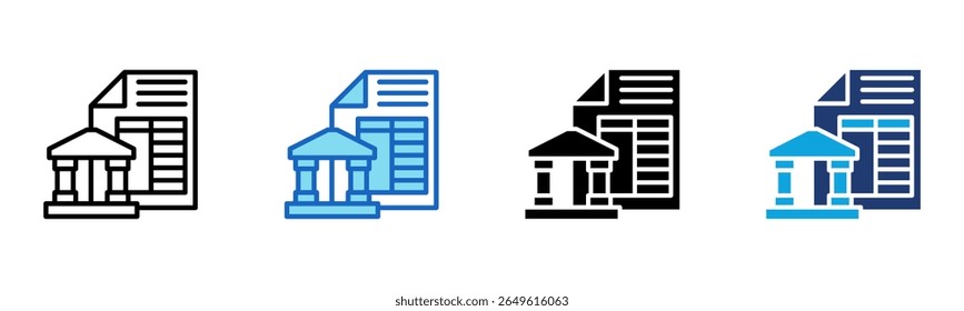 Banking Statement icon Multi Style Vector Illustration