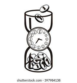 Banking symbol, Bank symbol, pension fund symbol, mutual fund symbol, computer drawing,  vector, silhouette, linear, illustration