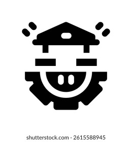 banking system glyph icon. Strong and solid vector icon for websites, mobile interfaces, presentations, and visual branding. High quality and easy to edit.