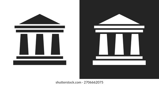 Icono del sistema bancario en estilo de glifo blanco y negro