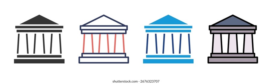 Conjunto de ícones do sistema bancário Coleção de estilos múltiplos