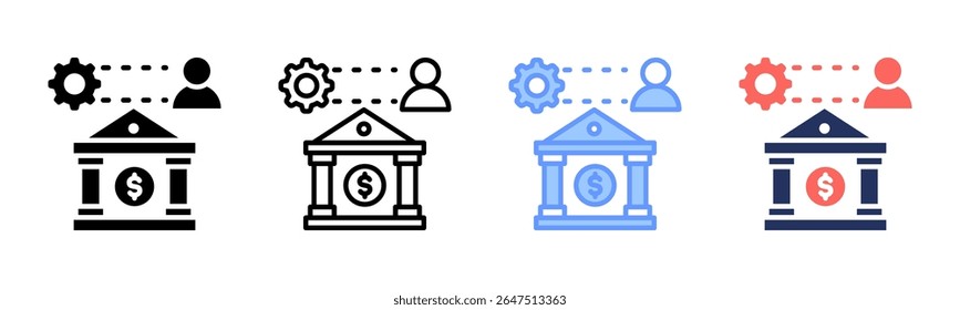 Banking System icon sheet multiple style collection