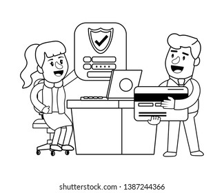 Banking teamwork financial planning black and white