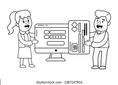 Banking teamwork financial planning black and white