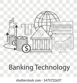 Banking Technology icon on transparency background. Vector illustration. 