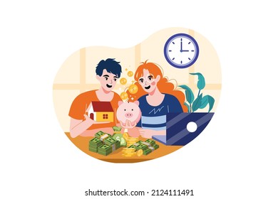 Banking Term Deposit Illustration concept. Flat illustration isolated on white background.