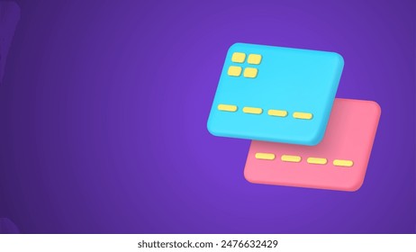 Banking transaction between credit debit card e commerce financial transfer 3d icon vector illustration. E money electronic exchange cyberspace banking information purchase payment technology