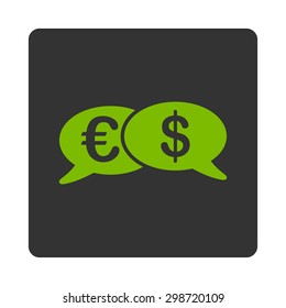 Banking Transactions icon from Commerce Buttons OverColor Set. Vector style is eco green and gray colors, flat square rounded button, white background.