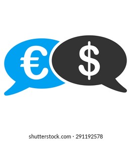 Banking Transactions icon from Commerce Set. Vector style: bicolor flat symbol, blue and gray colors, rounded angles, white background.