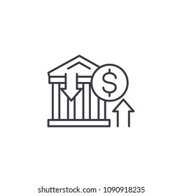 Banking transactions linear icon concept. Banking transactions line vector sign, symbol, illustration.