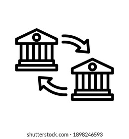 Banking transactions. Simple design. Line vector. Isolate on white background.