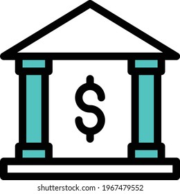 banking vector colour line icon