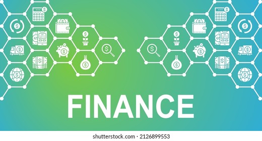 Banking vector illustration on blue background. Credit Card, Currency Exchange, Atm, Terminal banner and presentation design.