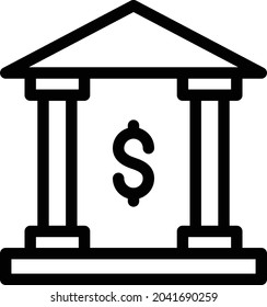 banking vector thin line icon