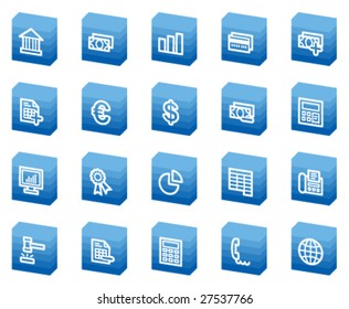 Banking web icons, blue box series