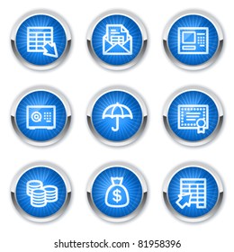 Banking web icons, blue buttons