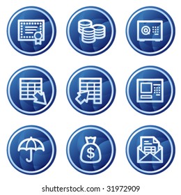 Banking web icons, blue circle buttons series
