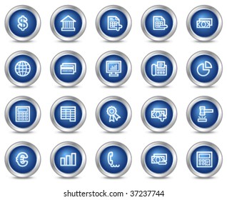 Banking web icons, blue circle buttons series