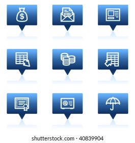 Iconos web bancarios, series de burbujas de voz azules