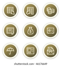 Banking web icons,  brown circle buttons series