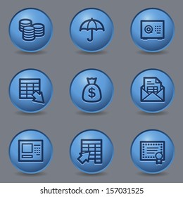 Banking web icons, circle blue buttons