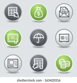 Iconos web bancarios, botones de círculo