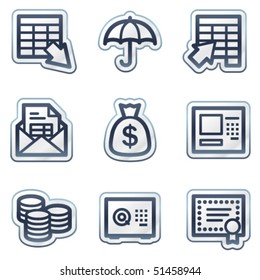 Banking web icons, deep blue contour sticker series