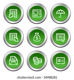 Banking web icons, green circle buttons series