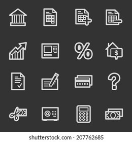 Banking web icons, grey set