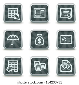 Banking  web icons, grey square buttons