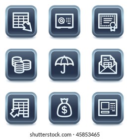 Banking web icons, mineral square buttons series