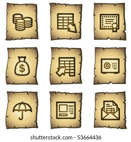 Banking web icons, papyrus series