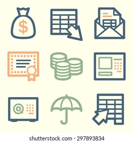 Banking web icons, square buttons