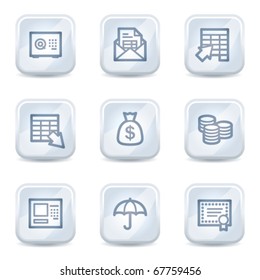 Banking web icons, white glossy buttons