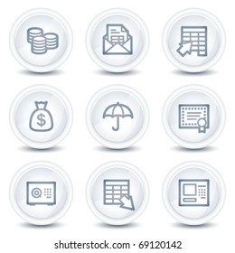 Banking  web icons, white glossy circle buttons