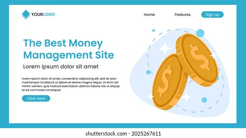 Banking Website Dollar Finance Web Layout Design Vector