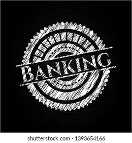 Banking written on a blackboard. Vector Illustration. Detailed.
