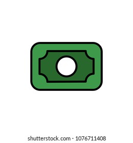 Banknote color icon, vector icon isolated on white background