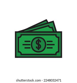 Banknote, currency, cash or money icon for apps and websites Financial symbol