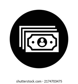 Banknote, dollar, currency, money icon. Rounded vector design.