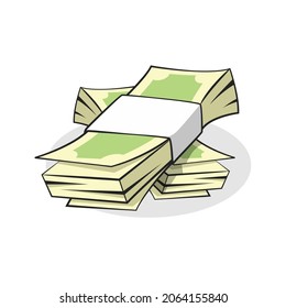 Billete en forma de dibujo vector aislado. Objeto de dibujo en fondo blanco.