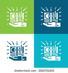 Banknote Flat four color minimal icon set