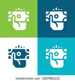 Banknote Flat four color minimal icon set