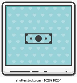 Banknote flat vector icon.