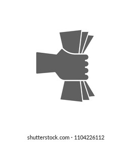 Banknote in hand icon vector in trendy flat style isolated on white background