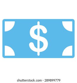 Banknote icon from Business Bicolor Set. This flat vector symbol uses blue color, rounded angles, and isolated on a white background.
