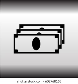 Banknote icon, cash vector illustration